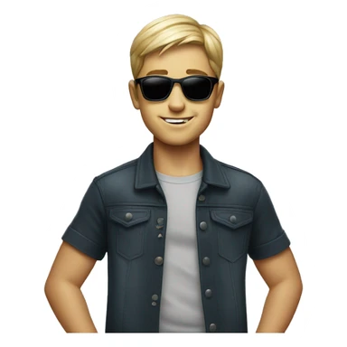 boy wearing sunglasses by Collingwood poster sticker