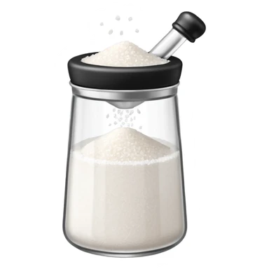 a full salt shaker with salt on it sticker