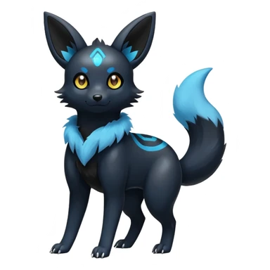 Shiny Exotic Excessive Mysterious Umbreon-Poochyena-Pokémon-Fakémon-hybrid-creature (full body) sticker