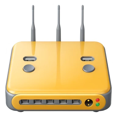 a real, highly realistic modem with antennas sticker