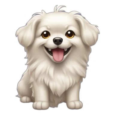 A Maltese cross spitz who's laughing his head off sticker