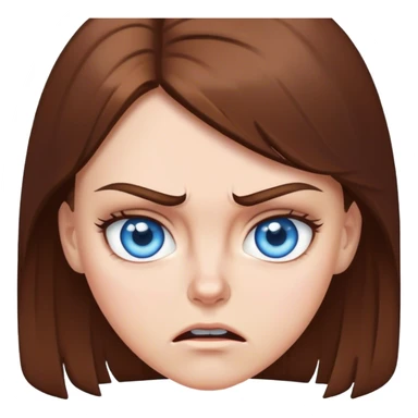 White girl blue eyes brown hair, telling someone off  sticker