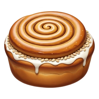 cinnemon bun with white sugar pebbles on top sticker