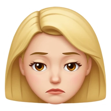 woman with a frown sticker