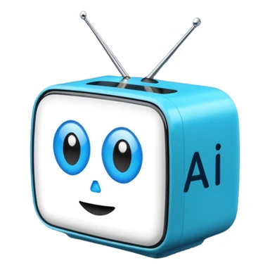 A friendly TV box that reads A.I. sticker