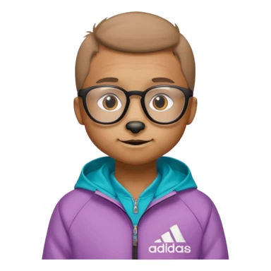 I need a weasel with glasses in an adidas jacket sticker