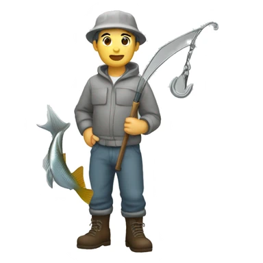 Silver color fishermanhook sticker