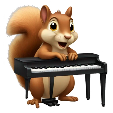 Squirrel play piano sticker