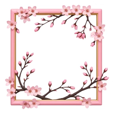  Delicate cherry blossoms around the outline of photo frame sticker