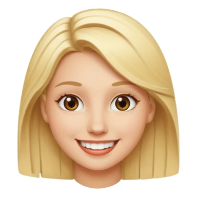 Blonde with as few details as possible, only her face sticker