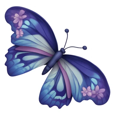 Navy purple butterfly  sticker