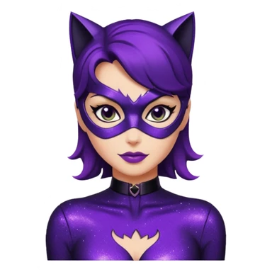 glitter purple Cat woman sexy sticker