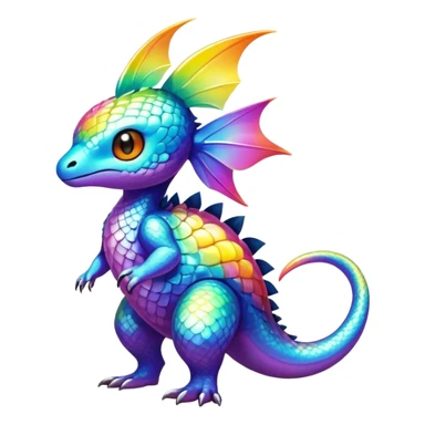Exotic tropical shiny rare colorful epic cute Fakémon-creature, full body, with random markings sticker