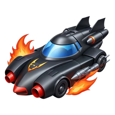 ROCKET IN FIRE BATMOBILE sticker