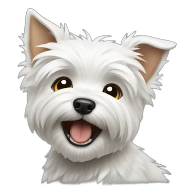 Westie puppy barking angrily  sticker
