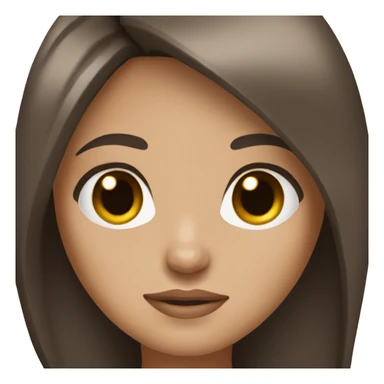 Dark brown straight hair girl with brown eyes and light skin  sticker