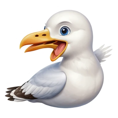 seagull with beak wide open, laughing sticker