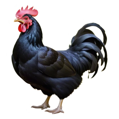 Cinematic Cute Yawning Black Chicken Portrait Emoji, Head tilted slightly with a dramatic, wide-open yawn, showcasing a soft, glossy black plumage with subtle hints of iridescence and a distinctive red comb, floppy wings slightly drooping, round beady eyes barely open in drowsy contentment, Simplified yet irresistibly adorable features, highly detailed, glowing with a soft, cozy glow, high shine, relaxed yet expressive, stylized with a touch of whimsy, bright and endearing, soft glowing outline, capturing the essence of a sleepy yet affectionate chicken, so drowsy it feels like it could stretch out of the screen and curl up for a nap! sticker