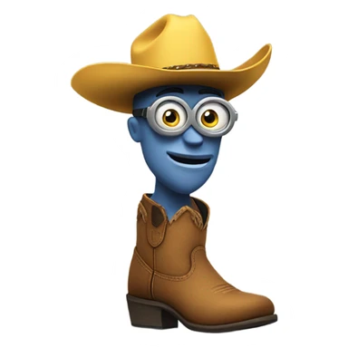 Minion wearing cowboy boots  sticker