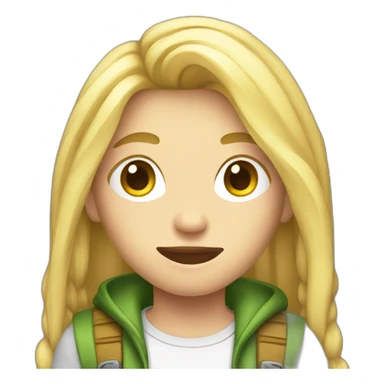 Teenage gamer with long blonde hair sticker