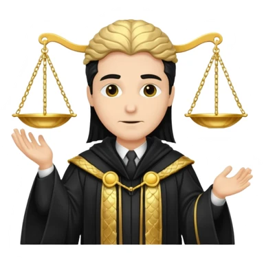 Fancy judge with golden scales sticker