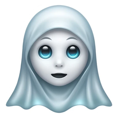 Shiny chrome cartoon ghost sticker