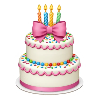Birthday cake with bow on it sticker