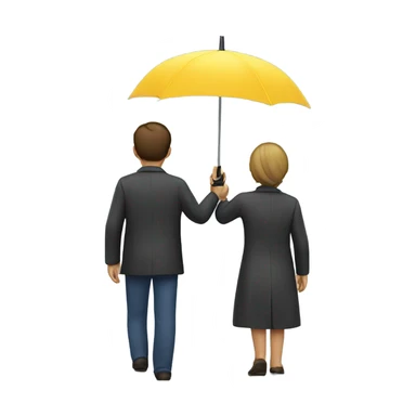A person holding an umbrella over someone else seen from the back  sticker