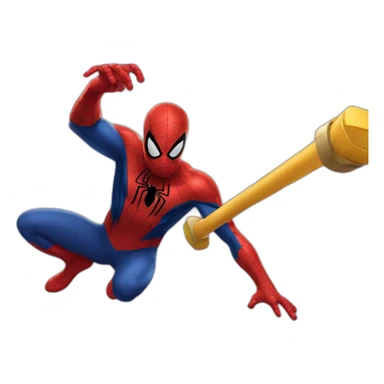 Spider man pulling objects sticker