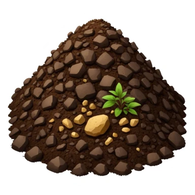 pile of soil with small pieces only sticker
