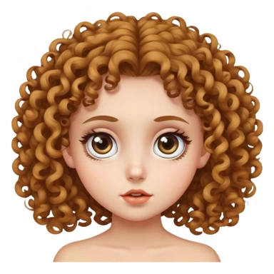 curly hair girl with big eyes sticker