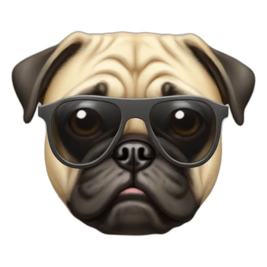 old pug with dark sunglasses sticker