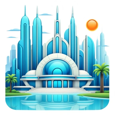 Utopian Futuristic Modern Aesthetic Scenery Deco sticker