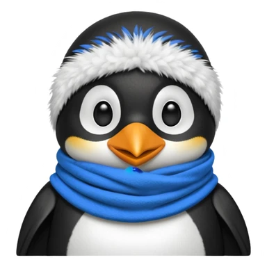 penguin with blue scarf and balaclava  sticker