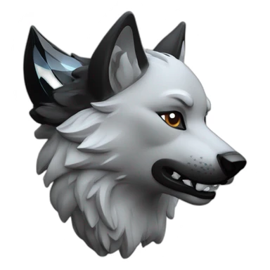 wolf withe black glass sticker