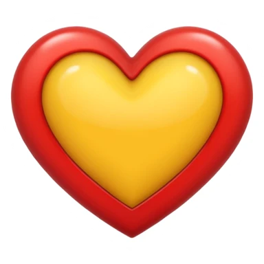 Yarısı Sarı yarısı kırmızı kalp sticker