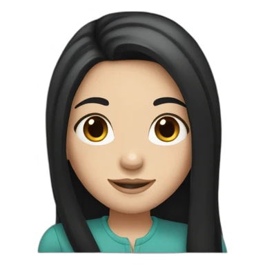 White Girl with long black hair and dimples sticker