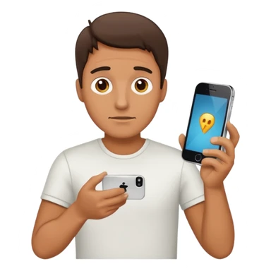 create the man with broke iphone in the hand sticker