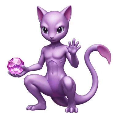 Pokemon legendary purple and pink crystal mewtwo sticker