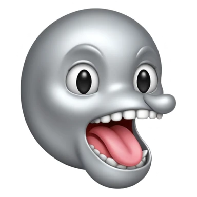 a tongue made of silver sticker