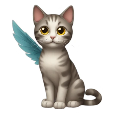 cat with a pair of wing sticker