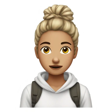 Girl Character, Messy bun Hair, Pretty, use Balaclava in he sticker
