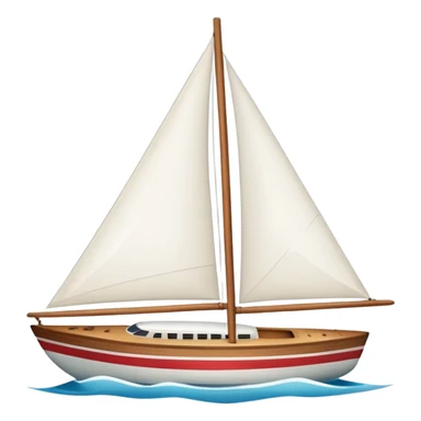 White sail boat sticker
