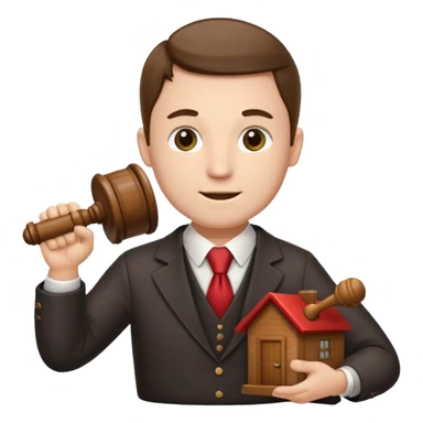 auctioneer with gavel selling house sticker
