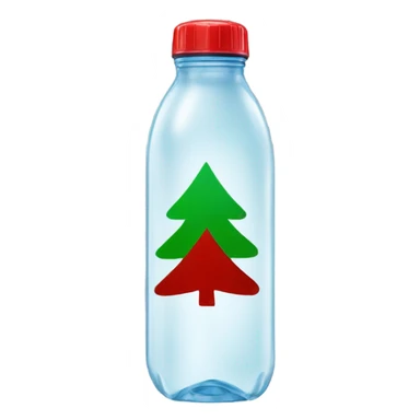 Water bottle with red and green christmas wrapper sticker