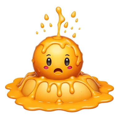 Melting cheese ball sticker