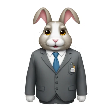 Rabbit dressed for work sticker