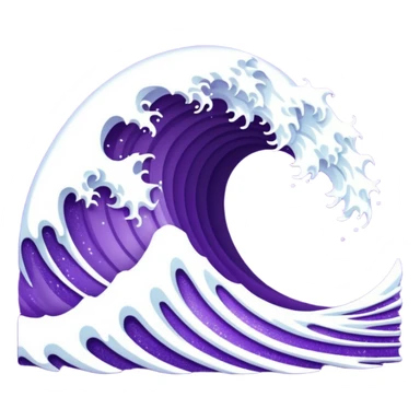 glitter purple cian wave ocean sticker