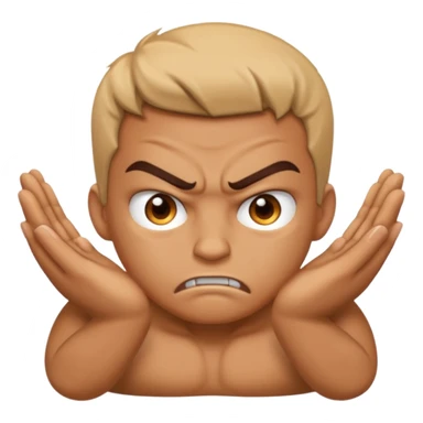 Manos juntas con cara de malo sticker