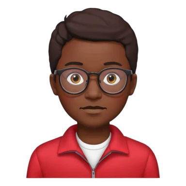red clothed black person with eyeglass sticker